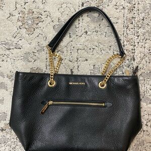 Michael Kors Black Leather Tote Bag